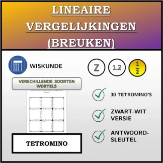 Tetromino: Lineaire vergelijkingen (breuken), verschillende soorten oplossingen