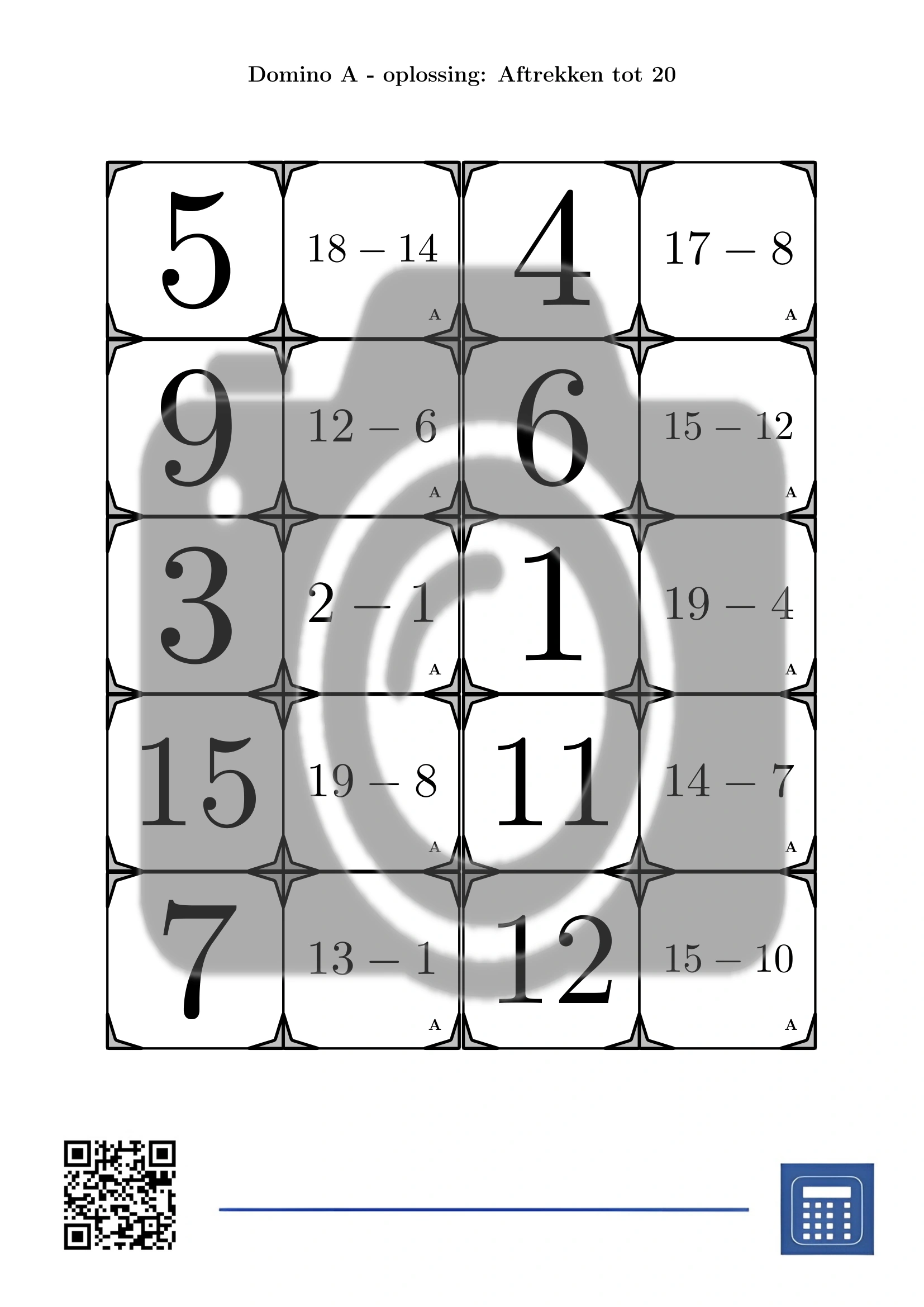 Domino: Aftrekken tot 20 - Afbeelding 4