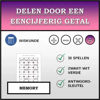 Memory: Delen door een eencijferig getal