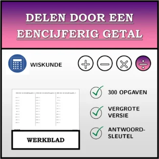 Werkblad: Delen door een eencijferig getal