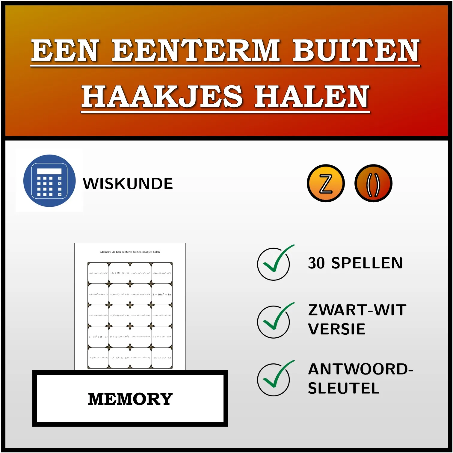 Memory: Een eenterm buiten haakjes halen