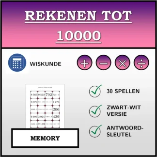 Memory: Rekenen tot 10000