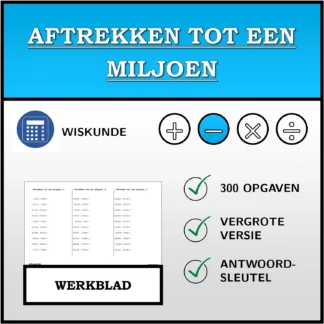 Werkblad: Aftrekken tot een miljoen