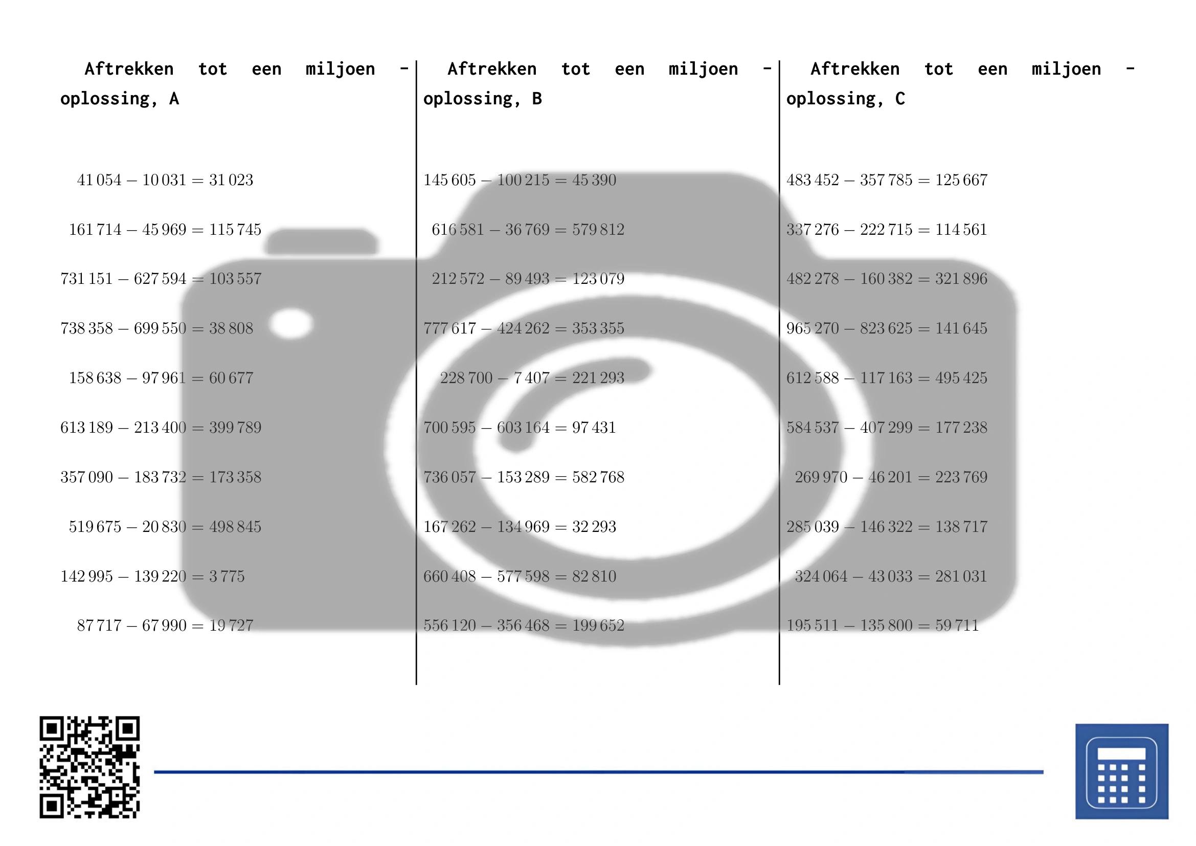 Werkblad: Aftrekken tot een miljoen - Afbeelding 4
