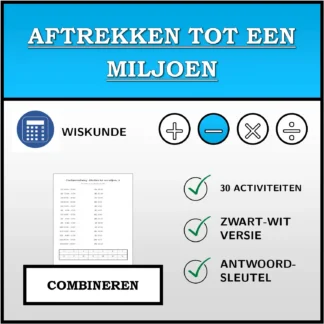 Combineeroefening: Aftrekken tot een miljoen