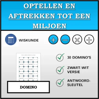 Domino: Optellen en aftrekken tot een miljoen