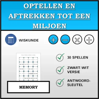 Memory: Optellen en aftrekken tot een miljoen