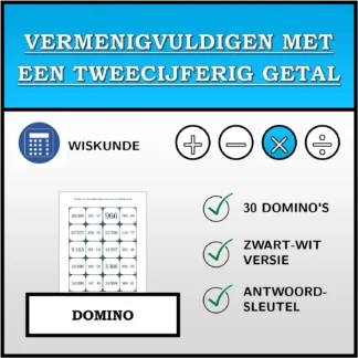 Domino: Vermenigvuldigen met een tweecijferig getal