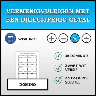 Domino: Vermenigvuldigen met een driecijferig getal