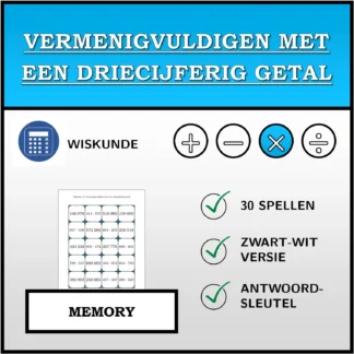 Memory: Vermenigvuldigen met een driecijferig getal