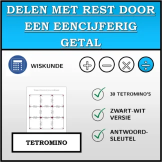 Tetromino: Delen met rest door een eencijferig getal