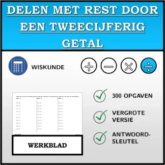 Werkblad: Delen met rest door een tweecijferig getal