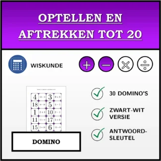 Domino: Optellen en aftrekken tot 20