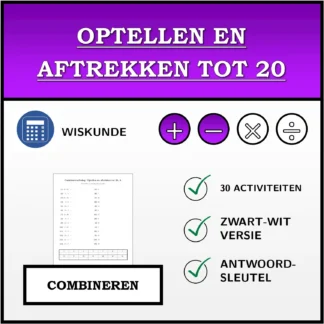Combineeroefening: Optellen en aftrekken tot 20