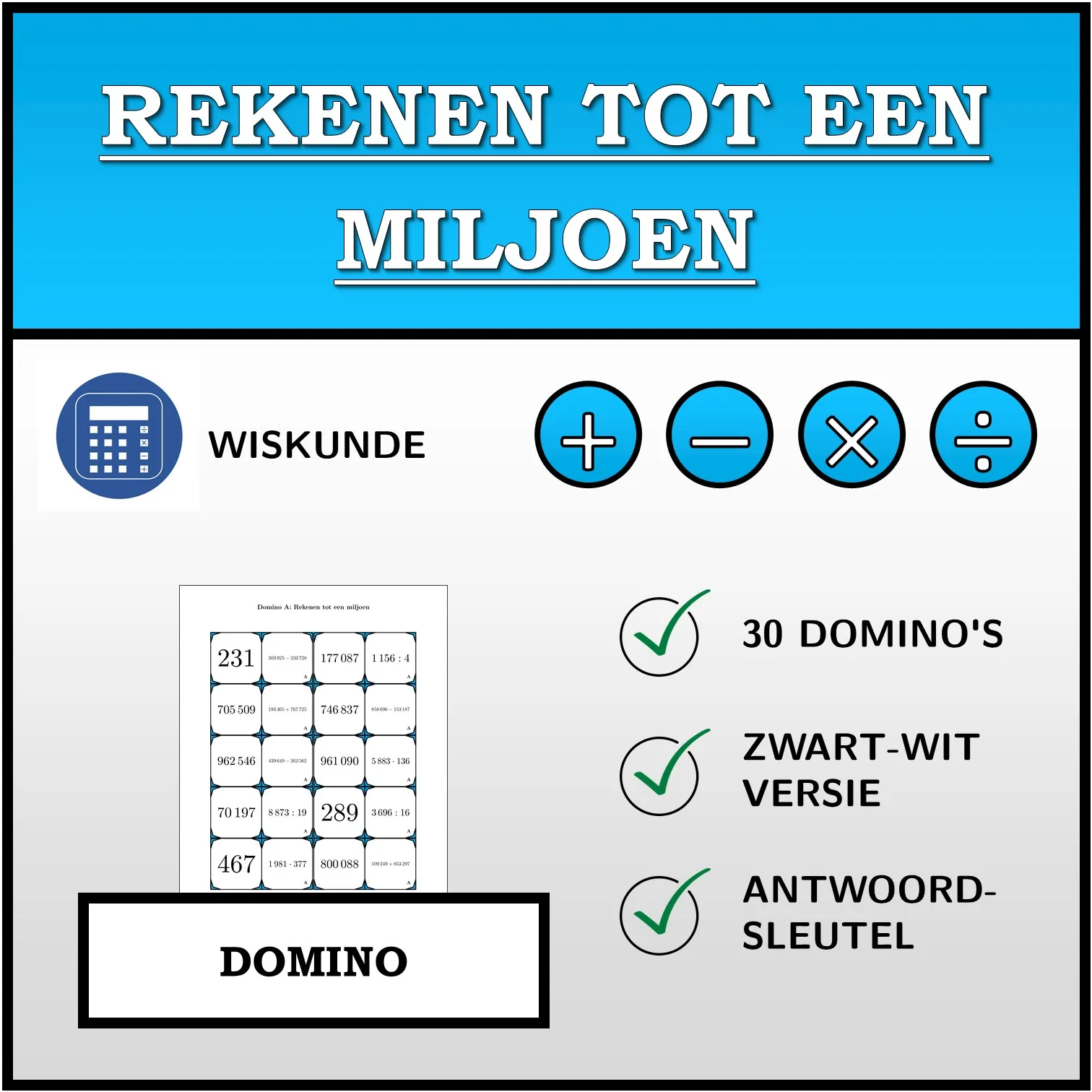 Domino: Rekenen tot een miljoen
