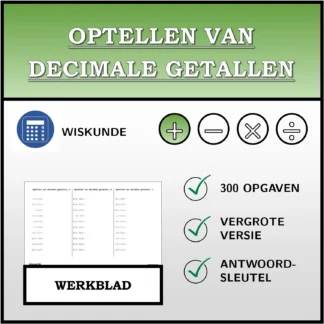 Werkblad: Optellen van decimale getallen