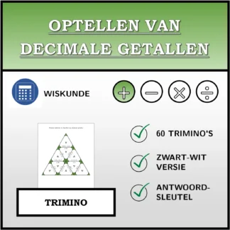 Trimino: Optellen van decimale getallen