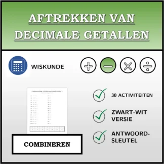 Combineeroefening: Aftrekken van decimale getallen