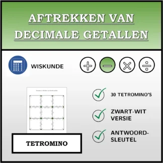 Tetromino: Aftrekken van decimale getallen