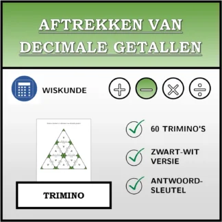 Trimino: Aftrekken van decimale getallen