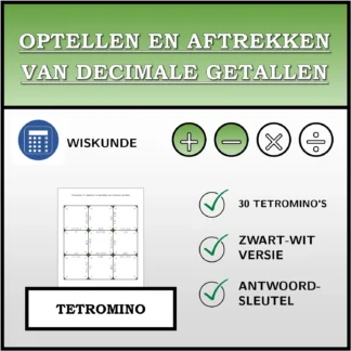 Tetromino: Optellen en aftrekken van decimale getallen