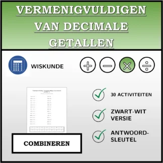 Combineeroefening: Vermenigvuldigen van decimale getallen