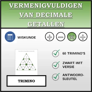 Trimino: Vermenigvuldigen van decimale getallen