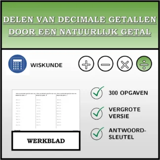 Werkblad: Delen van decimale getallen door een natuurlijk getal