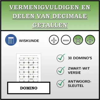 Domino: Vermenigvuldigen en delen van decimale getallen