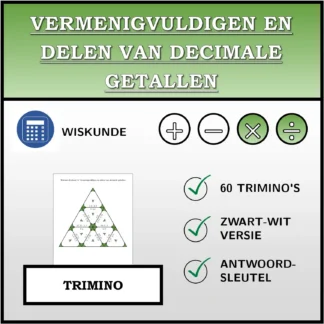 Trimino: Vermenigvuldigen en delen van decimale getallen
