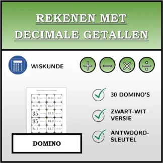 Domino: Rekenen met decimale getallen