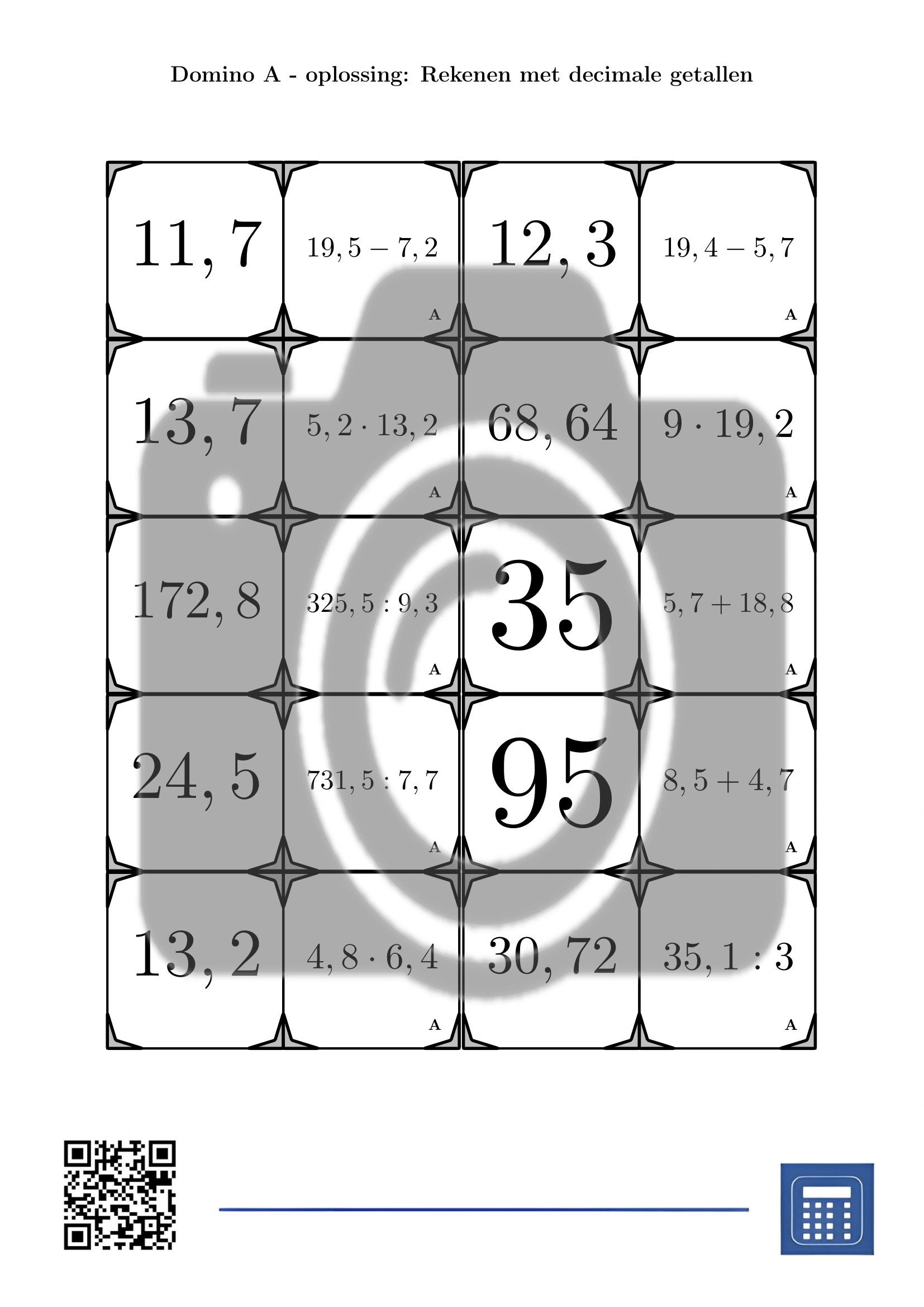 Domino: Rekenen met decimale getallen - Afbeelding 4