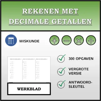Werkblad: Rekenen met decimale getallen
