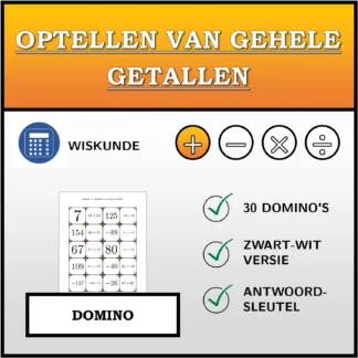 Domino: Optellen van gehele getallen