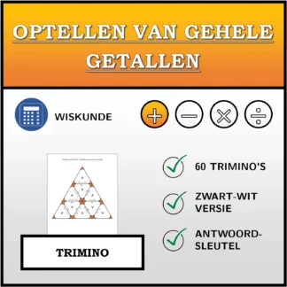Trimino: Optellen van gehele getallen