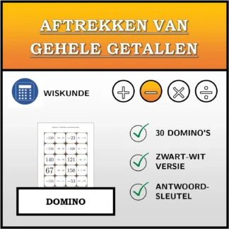 Domino: Aftrekken van gehele getallen