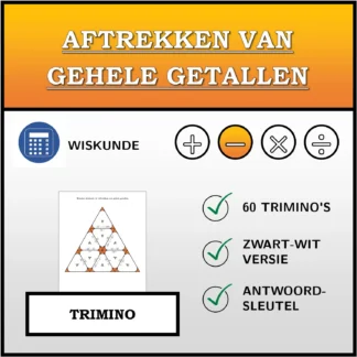 Trimino: Aftrekken van gehele getallen