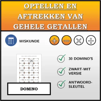Domino: Optellen en aftrekken van gehele getallen