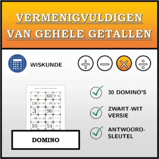 Domino: Vermenigvuldigen van gehele getallen
