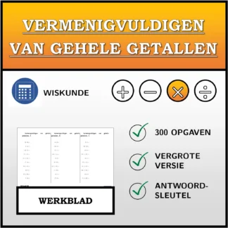 Werkblad: Vermenigvuldigen van gehele getallen