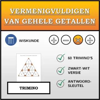 Trimino: Vermenigvuldigen van gehele getallen