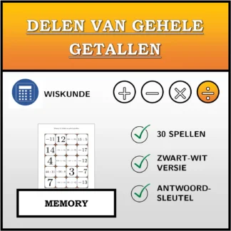 Memory: Delen van gehele getallen