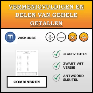 Combineeroefening: Vermenigvuldigen en delen van gehele getallen