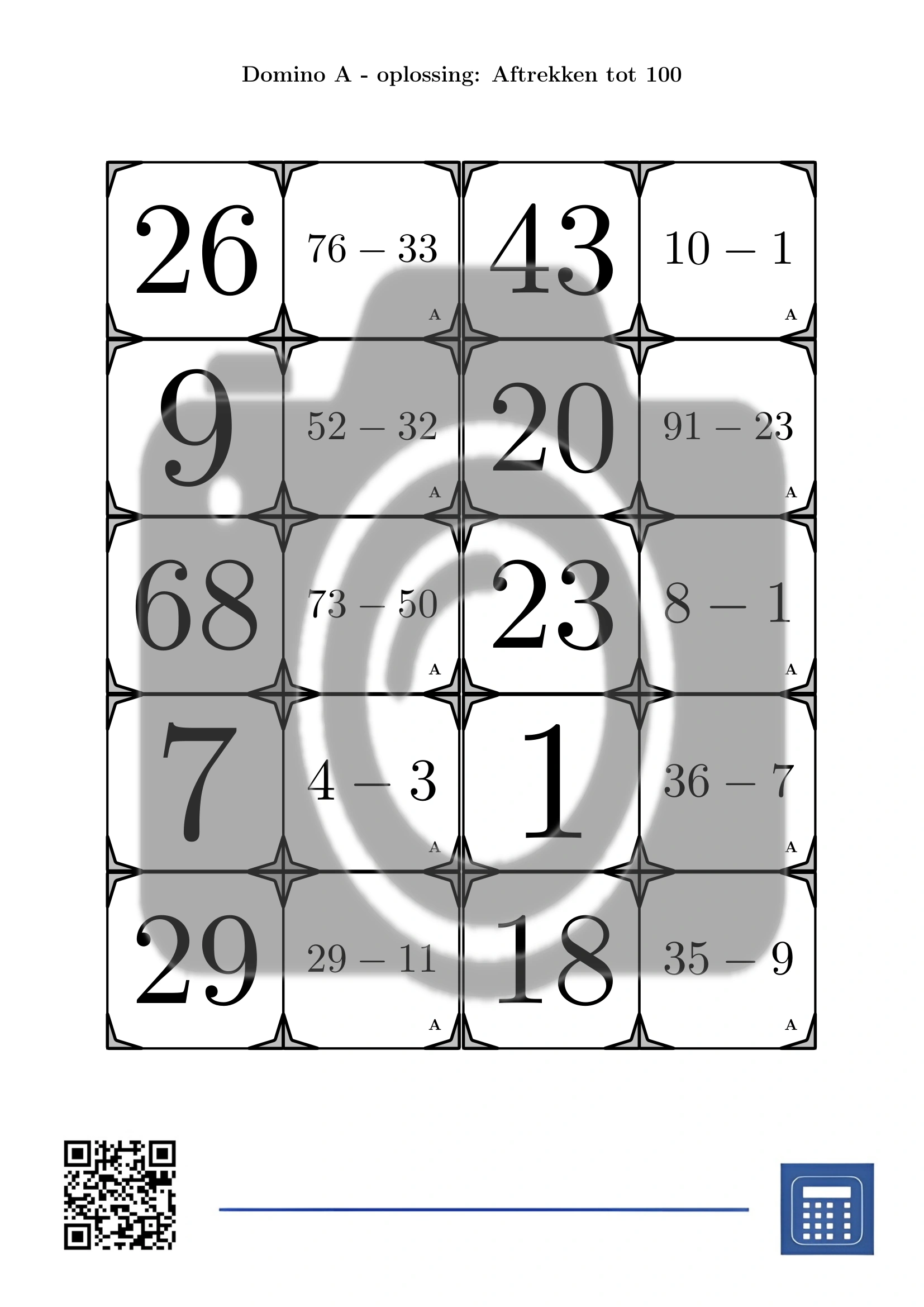 Domino: Aftrekken tot 100 - Afbeelding 4