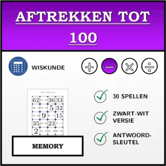 Memory: Aftrekken tot 100