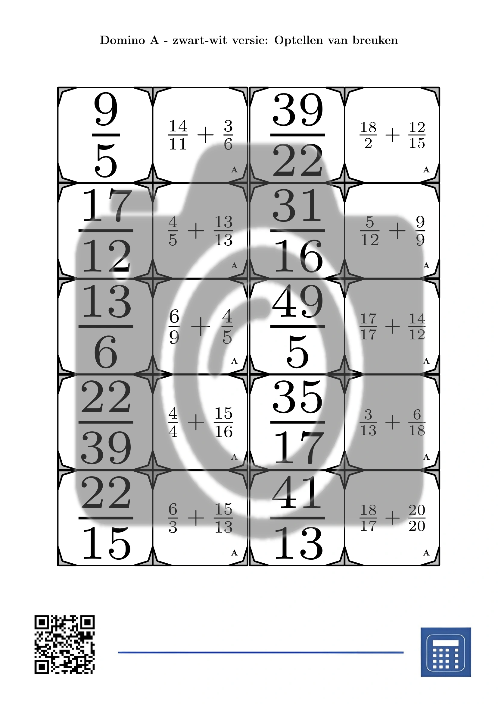 Domino: Optellen van breuken - Afbeelding 3
