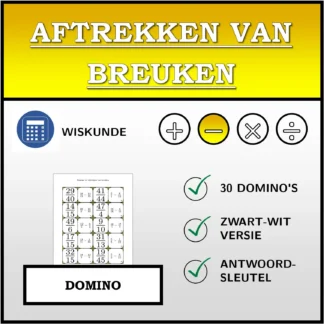 Domino: Aftrekken van breuken