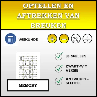 Memory: Optellen en aftrekken van breuken