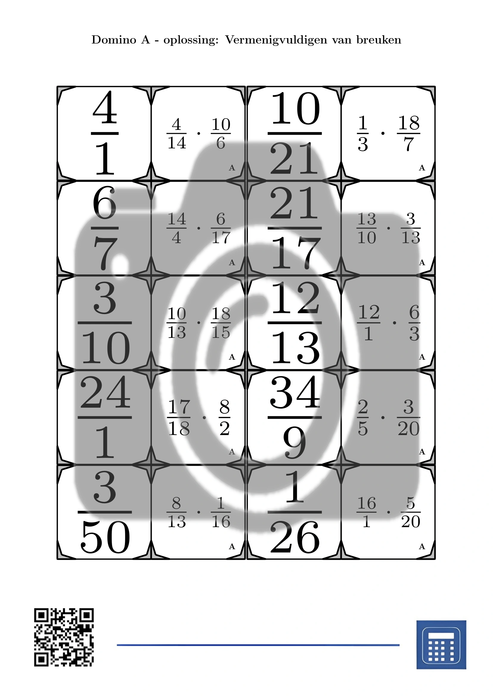 Domino: Vermenigvuldigen van breuken - Afbeelding 4
