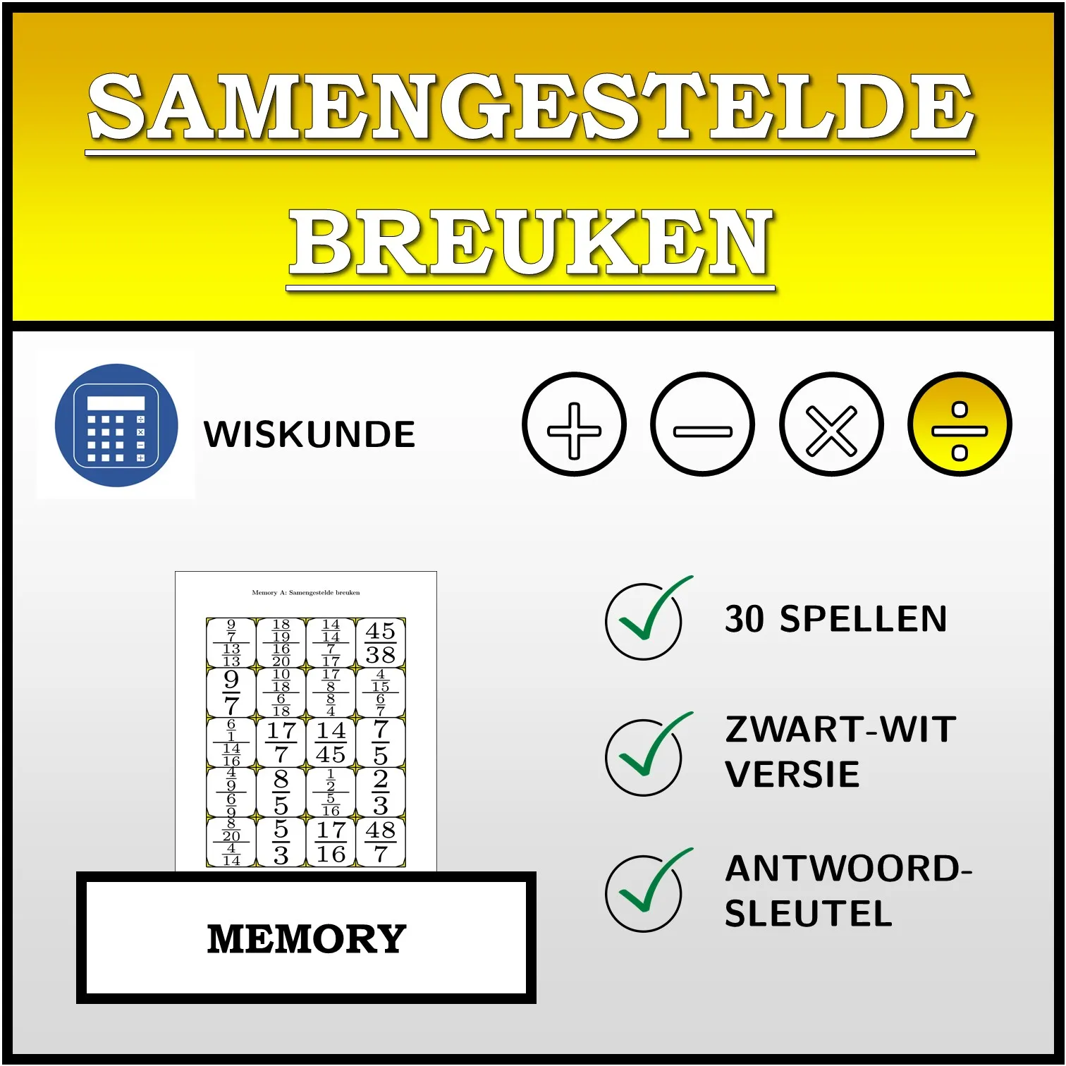 Memory: Samengestelde breuken